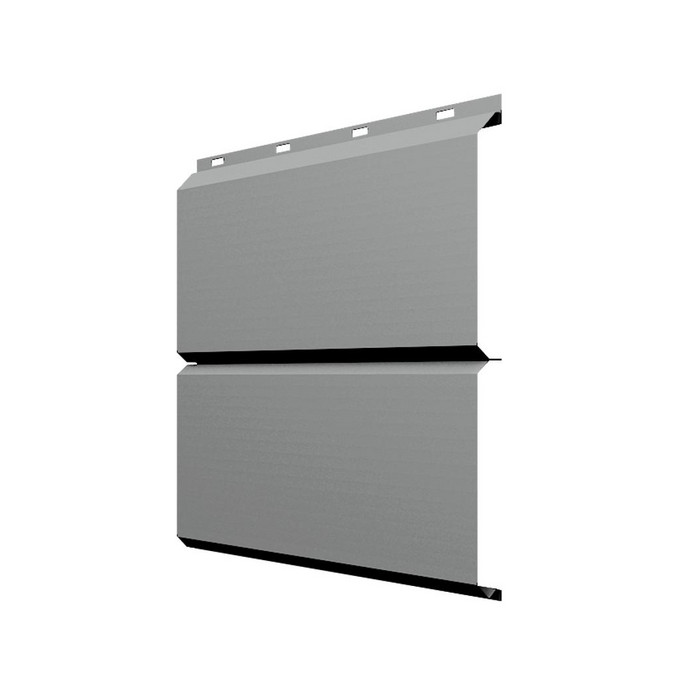Софит ЭкоБрус без перфорации 0,345 Grand Line 0,5 Satin RAL 9006 бело-алюминиевый