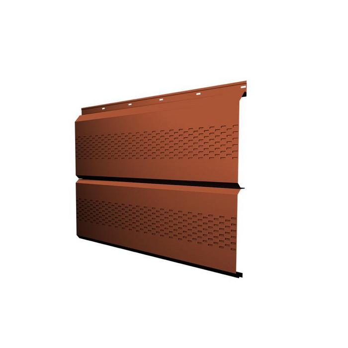 Софит ЭкоБрус с перфорацией 0,345 Grand Line 0,5 Velur RAL 8004 терракота