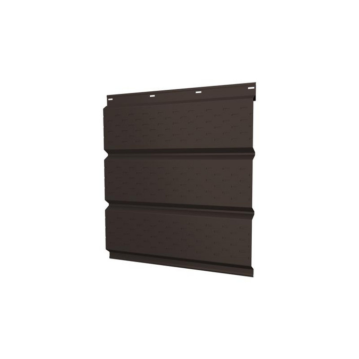 Гранд лайн Софит металлический полная перфорация 0,5 Quarzit Pro Matt с пленкой RR 32 темно-коричневый