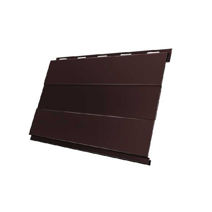 Металлический сайдинг Grand Line Вертикаль 0.5 мм prof PurPro Matt 275 RAL 8017 шоколад