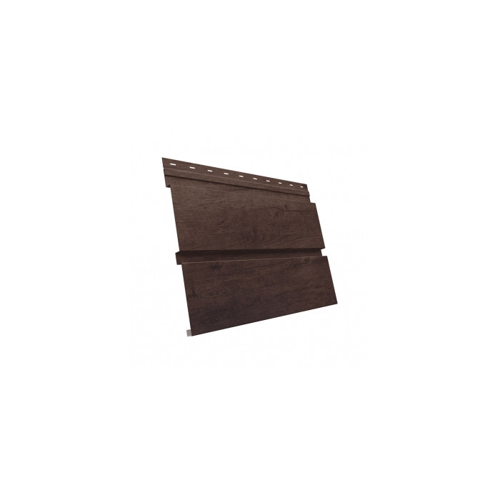 Металлический сайдинг Grand Line ЭкоБрус 0.45 мм Print-double Elite с пленкой Antique Wood
