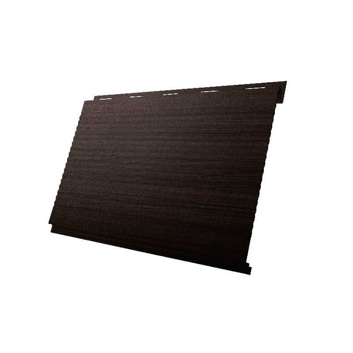 Металлический сайдинг Grand Line Вертикаль 0.45 мм gofr Print Elite с пленкой Coffee Wood