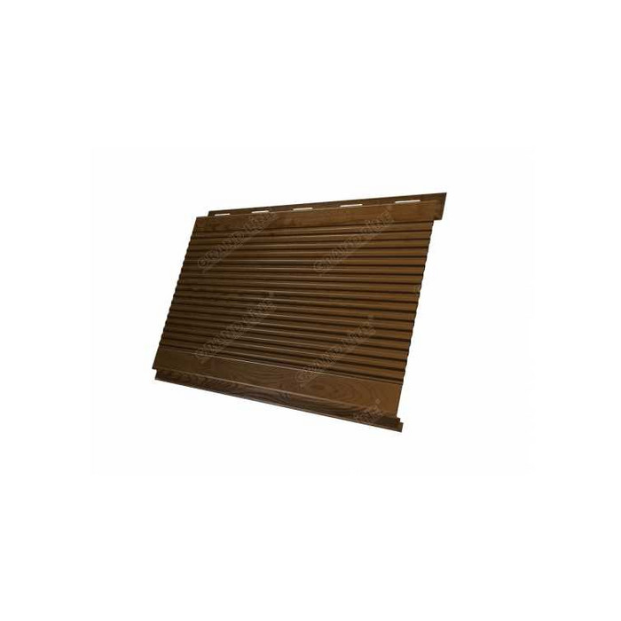 Металлический сайдинг Grand Line Вертикаль 0.45 мм gofr Print Premium с пленкой Antique Wood