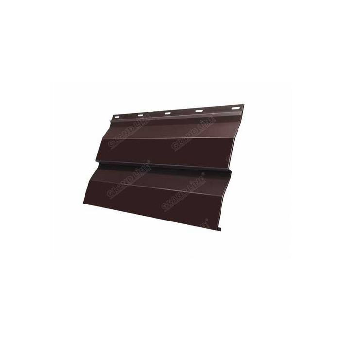 Металлический сайдинг Grand Line Корабельная Доска 0.45 мм Drap с пленкой RAL 8017 шоколад