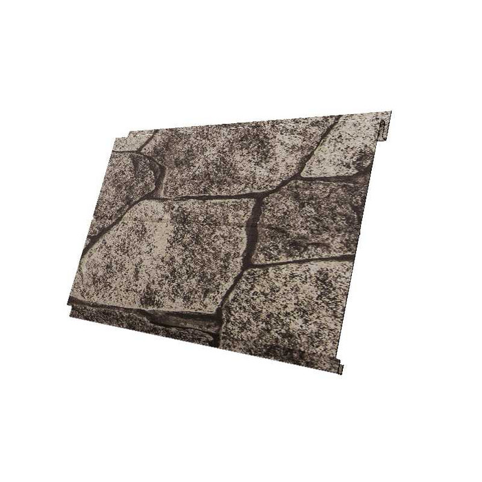 Металлический сайдинг Grand Line Вертикаль 0.45 мм Print Elite с пленкой King Stone