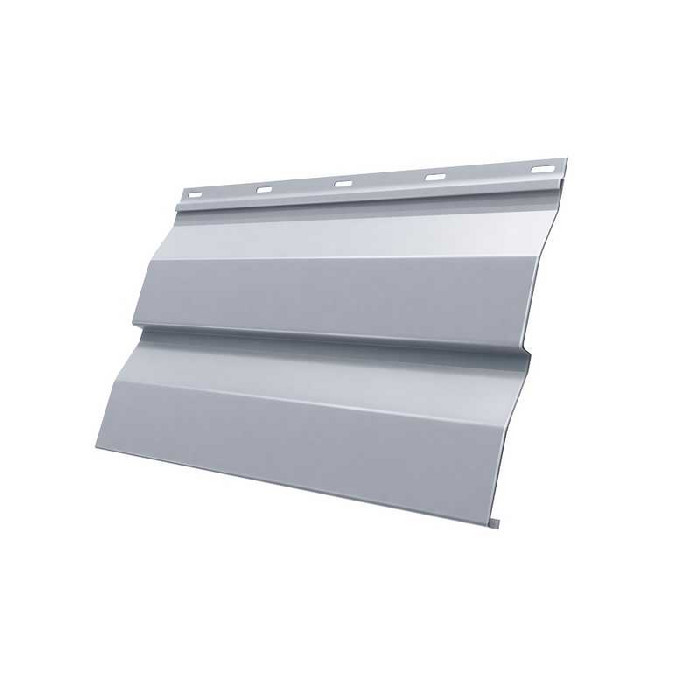 Металлический сайдинг Grand Line Корабельная Доска 0.5 мм Satin с пленкой RAL 9006 бело-алюминиевый