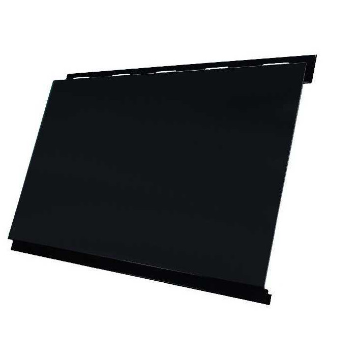 Металлический сайдинг Grand Line Вертикаль 0.5 мм classic Satin Мatt с пленкой RAL 9005 черный