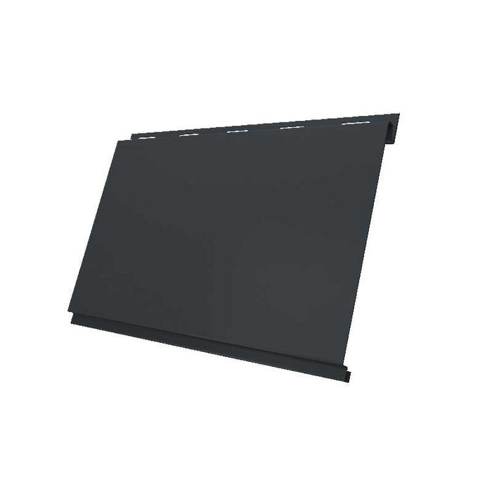 Металлический сайдинг Grand Line Вертикаль 0.5 мм classic Rooftop Matte с пленкой RAL 7016 антрацитово-серый