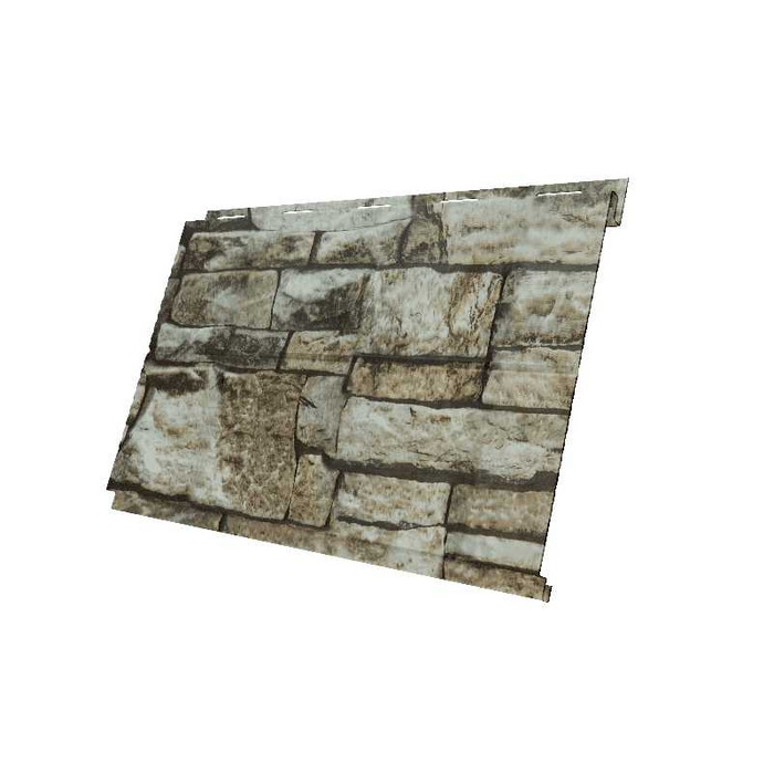 Металлический сайдинг Grand Line Вертикаль 0.45 мм Print Elite с пленкой Fine Stone