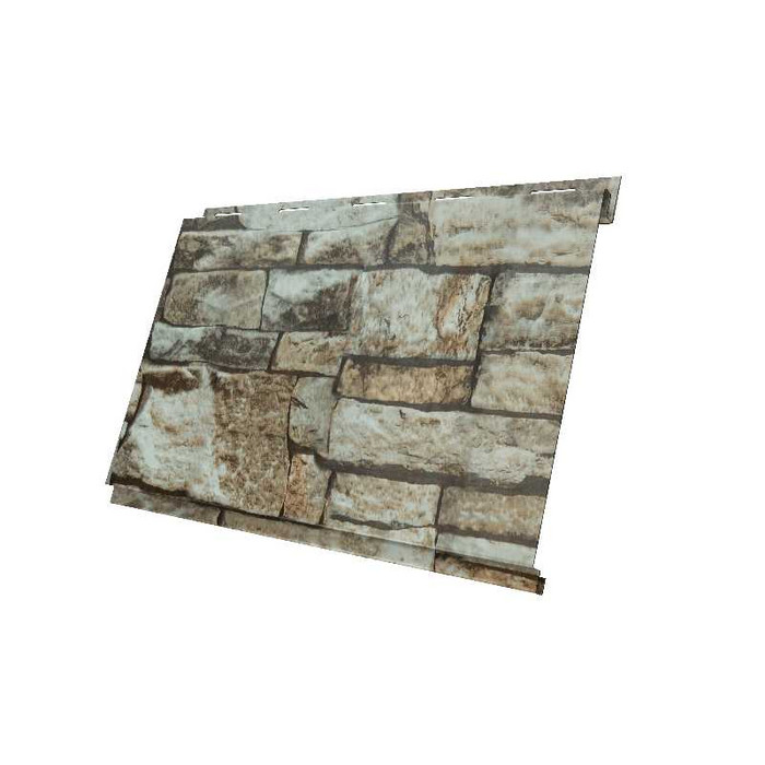Металлический сайдинг Grand Line Вертикаль 0.45 мм classic Print Elite с пленкой Fine Stone