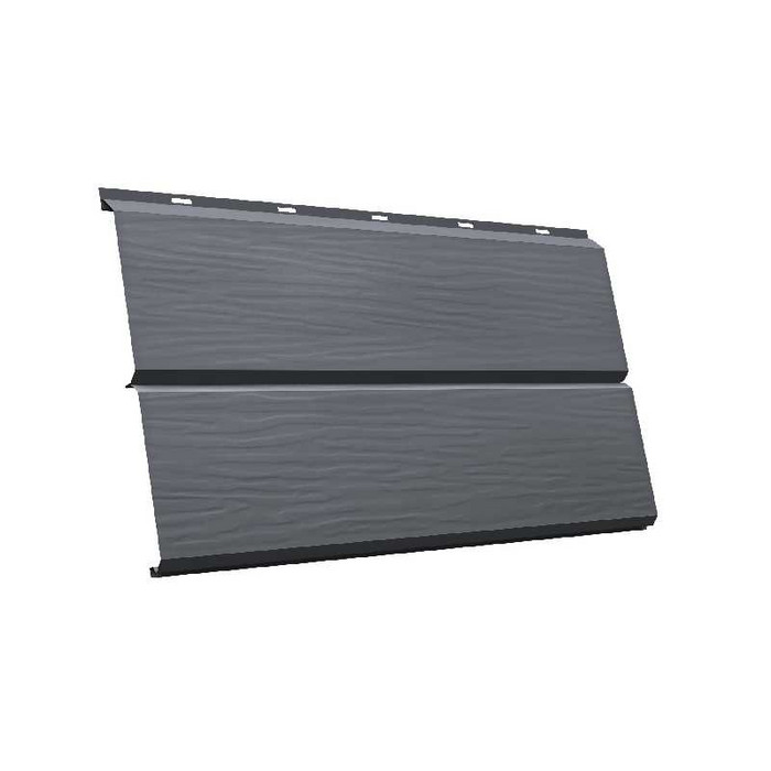Металлический сайдинг Grand Line ЭкоБрус 3D 0.5 мм GreenCoat Pural BT. matt RR 23 темно-серый (RAL 7024 мокрый асфальт)