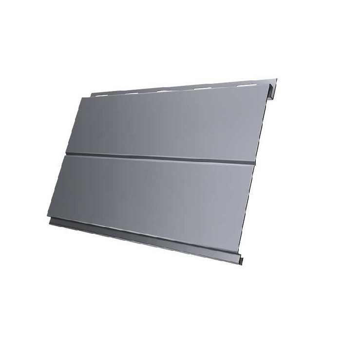 Металлический сайдинг Grand Line Вертикаль 0.5 мм Satin с пленкой RAL 9006