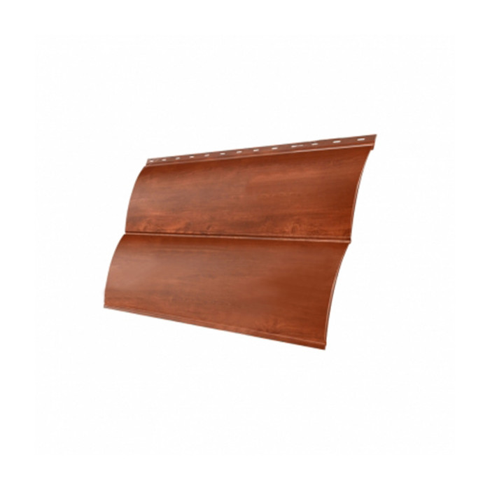 Металлический сайдинг Grand Line ЭкоБрус 0.45 мм Gofr Print Elite с пленкой Cherry Wood