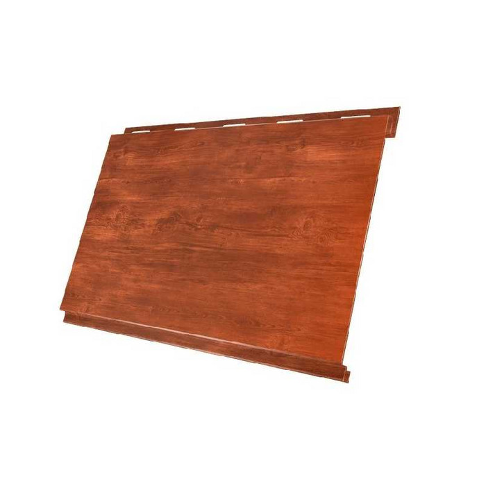 Металлический сайдинг Grand Line Вертикаль 0.45 мм classic Print Elite с пленкой Cherry Wood TwinColor