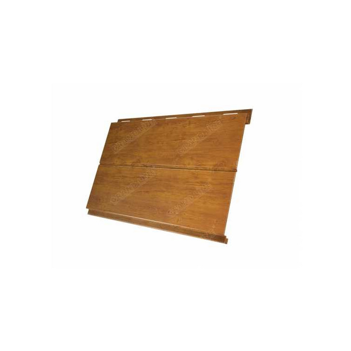 Металлический сайдинг Grand Line Вертикаль 0.45 мм Print Elite с пленкой Golden Wood