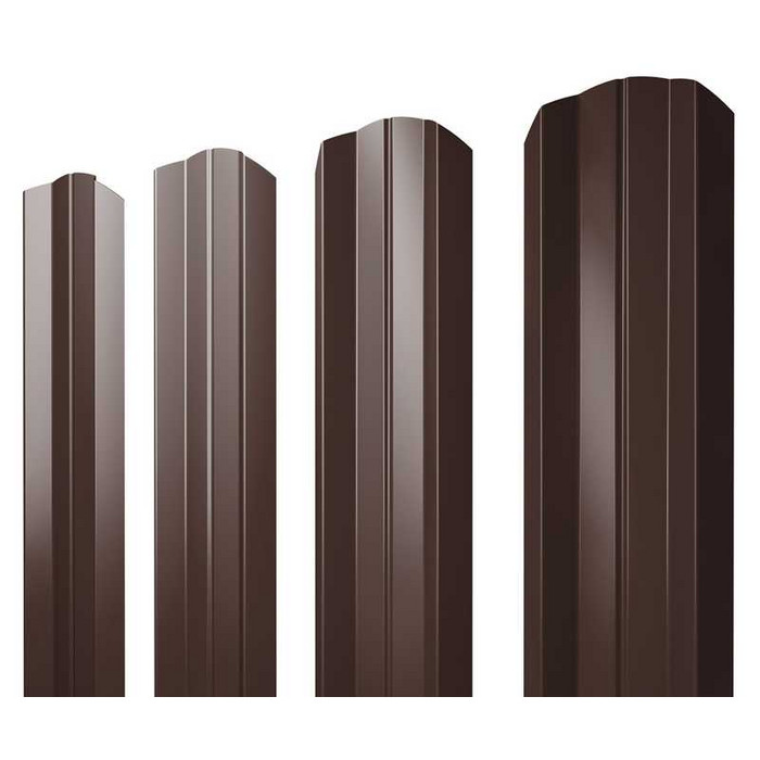 Штакетник М-образный А фигурный Grand Line 0,45 Полиэстер - double RAL8017 Шоколад