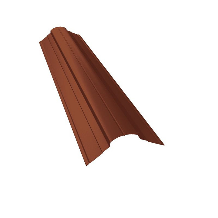 Планка конька фигурного 70x70 0,45 PE с пленкой RAL 8004 терракота