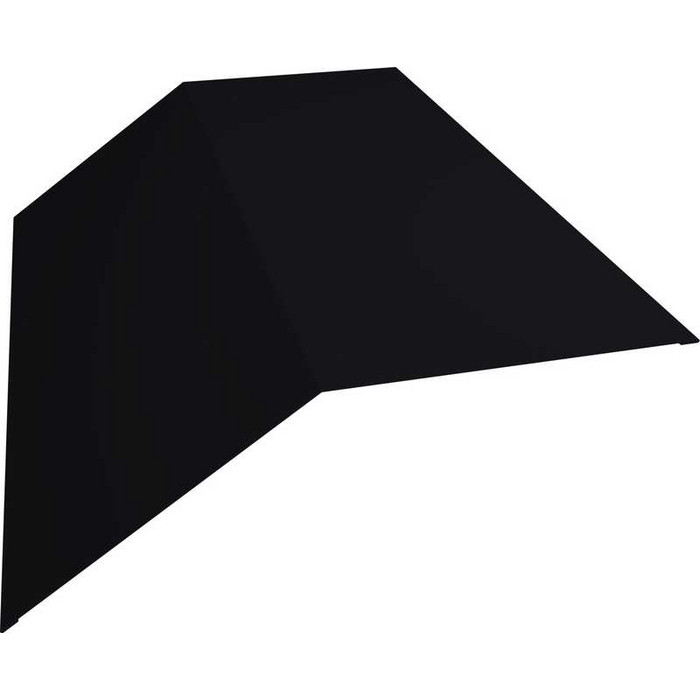 Планка конька плоского 145х145 0,5 Velur RAL 9005 черный