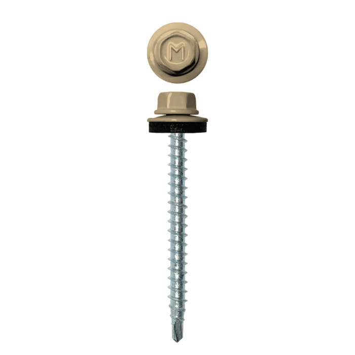 Саморез кровельный Daxmer 4,8х50 RAL 1014 (150) сверло №1