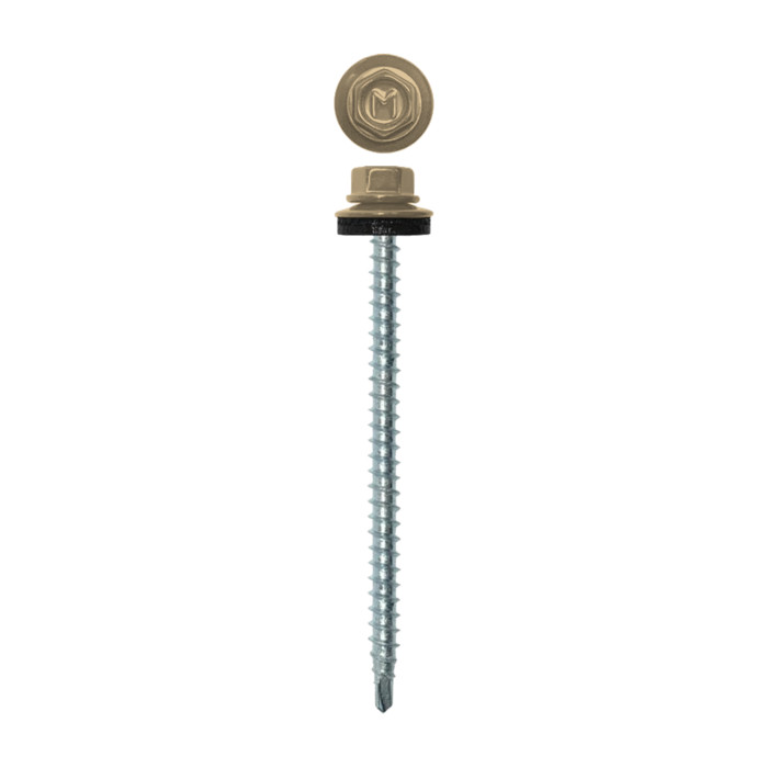 Саморез кровельный Daxmer 4,8х70 RAL 1014 (100) сверло №1