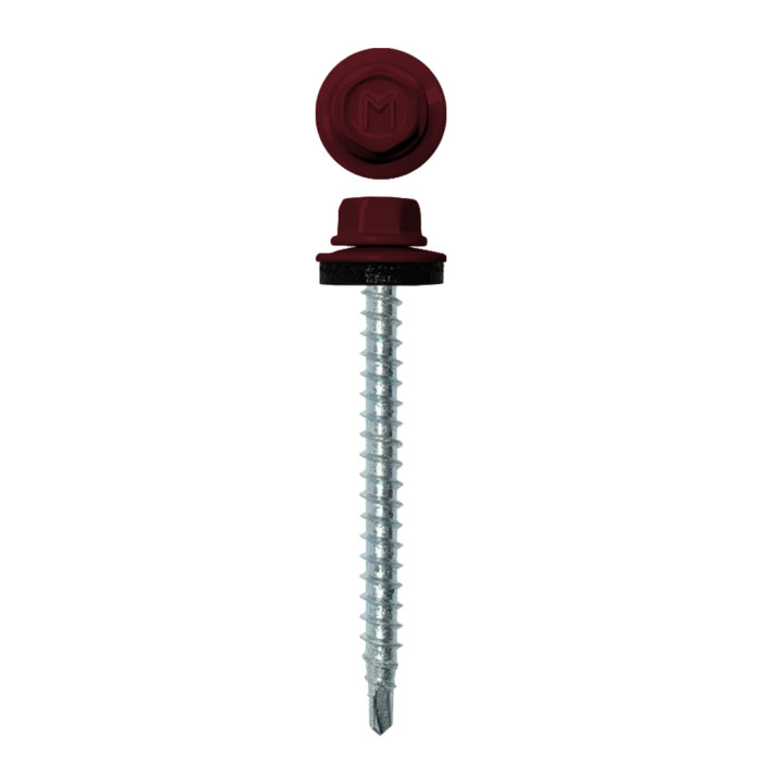 Саморез кровельный Daxmer 4,8х50 RAL 3005 (150) сверло №1