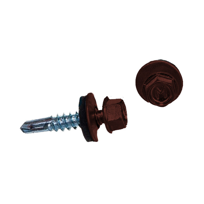 Саморез по металлу Daxmer 5,5х25 RAL 3009 (250) сверло №3