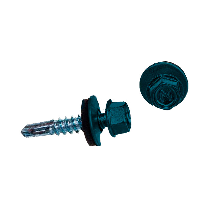 Саморез по металлу Daxmer 5,5х25 RAL 5009 (250) сверло №3