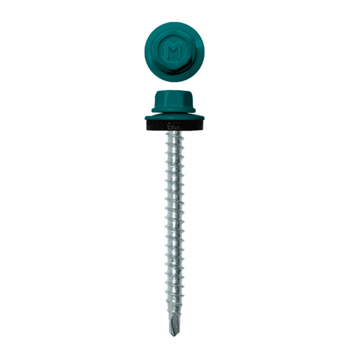Саморез кровельный Daxmer 4,8х50 RAL 5021 (150) сверло №1