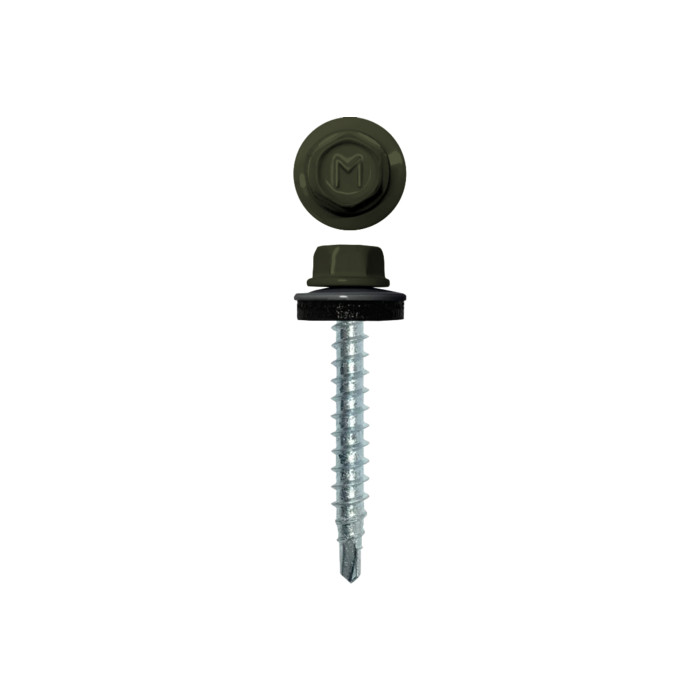 Саморез кровельный Daxmer 4,8х35 RAL 6003 (250) сверло №1