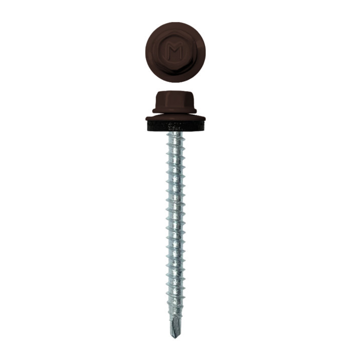 Саморез кровельный Daxmer 4,8х50 RAL 8017 (150) сверло №1